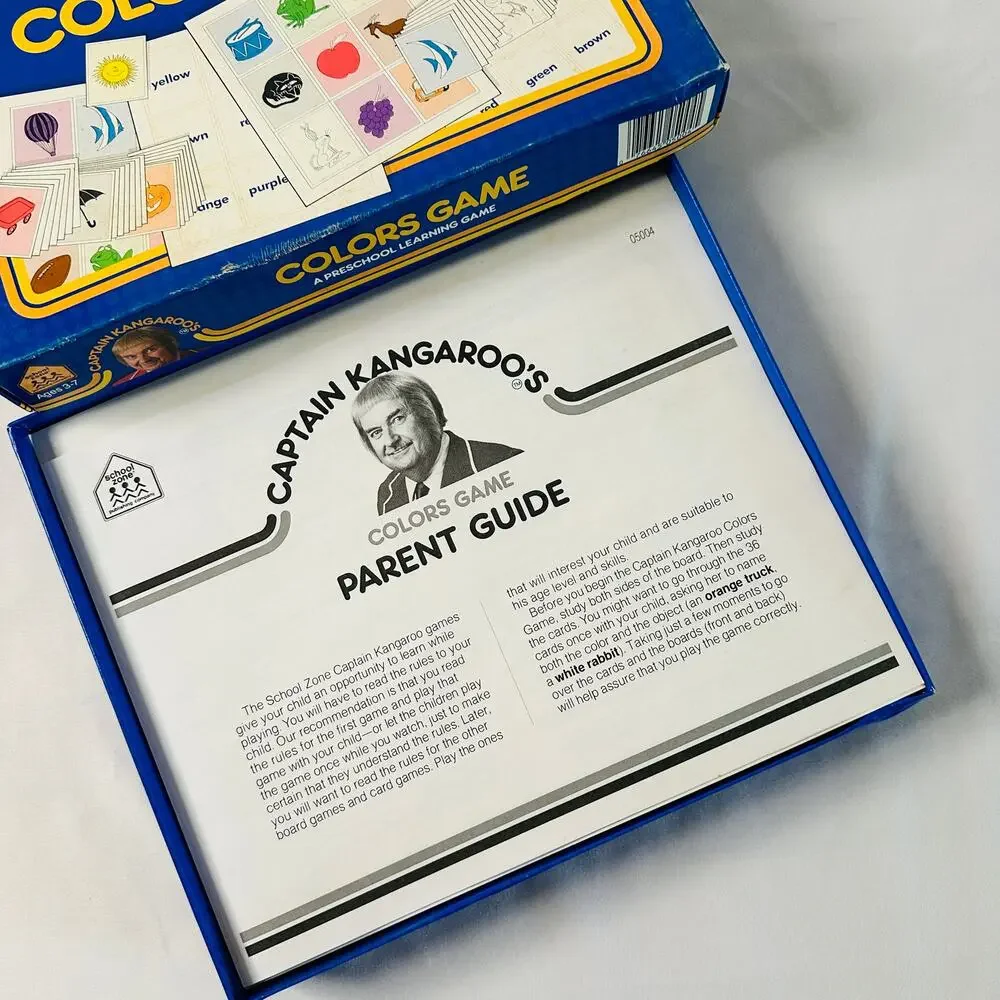 Vintage 1987 Captain Kangaroo's Colors Game Educational Board Game
